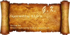 Gyarmathy Klára névjegykártya